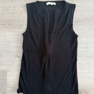 Joah Brown Black Zip-Front Tank Top
